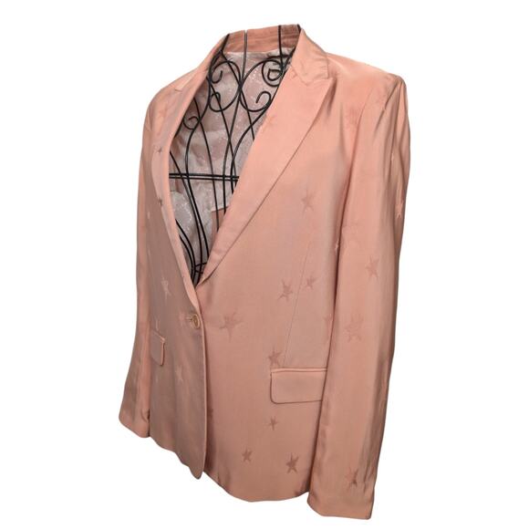 Zadig & Voltaire Deluxe Victor Jacquard Star Blazer Light Pink Womens Small 36 - Picture 5 of 14
